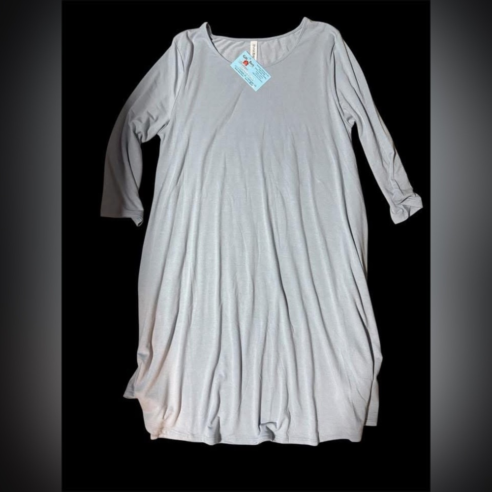 Elegant Gray Long Sleeve Dress